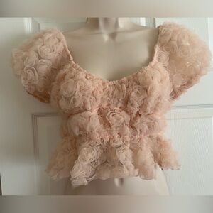 Alter’d State  ladies, cute crop top all roses, size, small elastic scoop neck